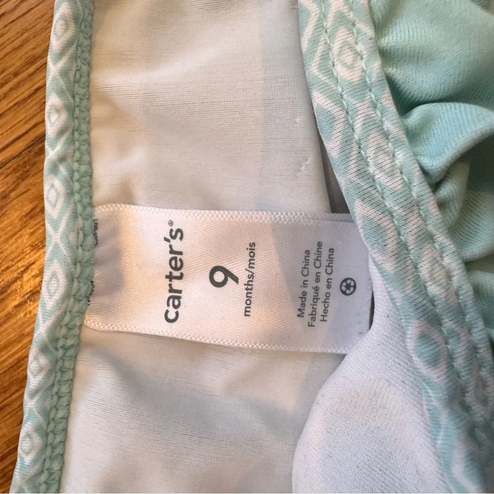 Carter's, Little Me, lot of 4 swimsuits 6-9 months blue, teal, pink Rash guards